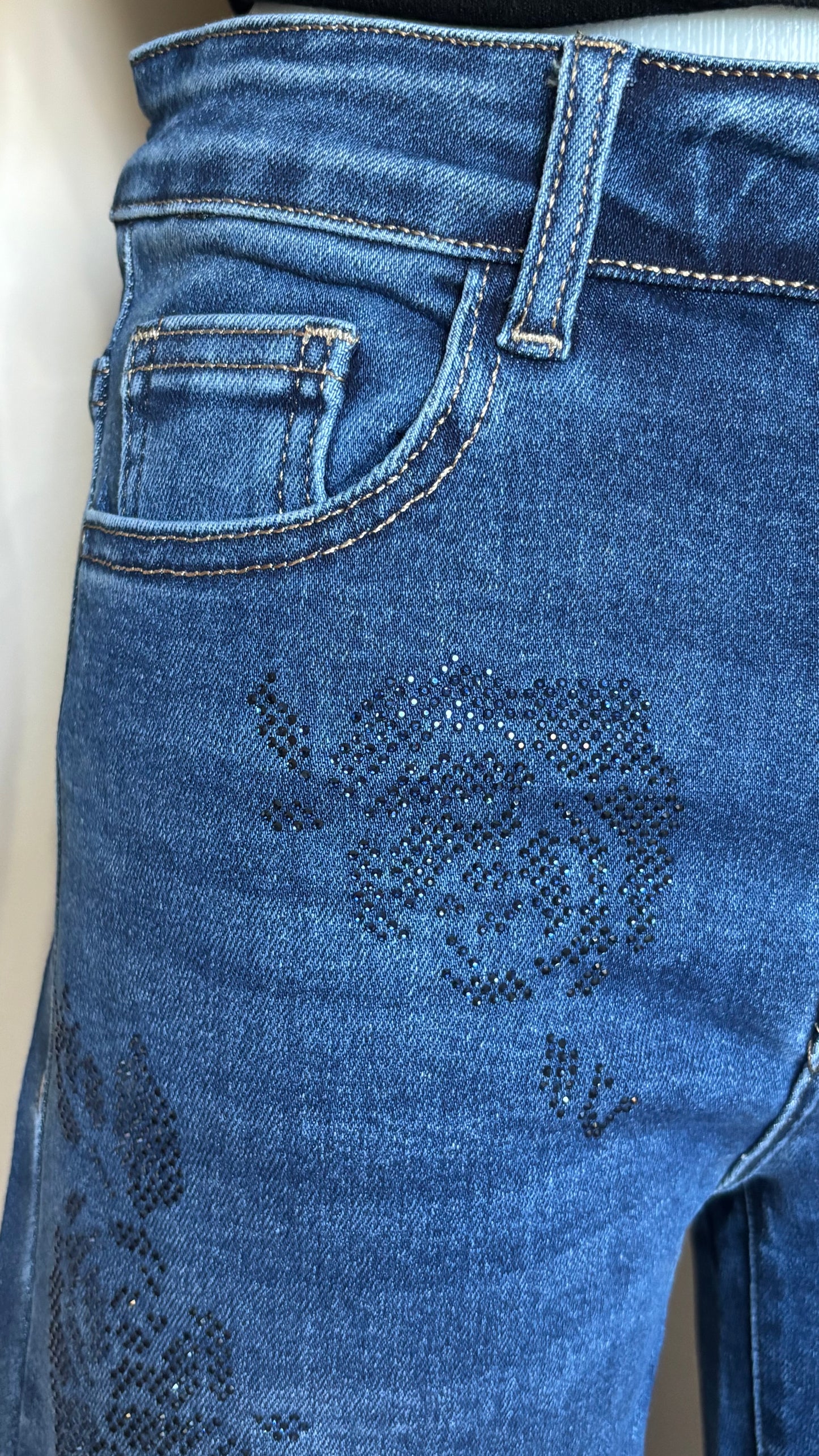 Jeans rose glitter