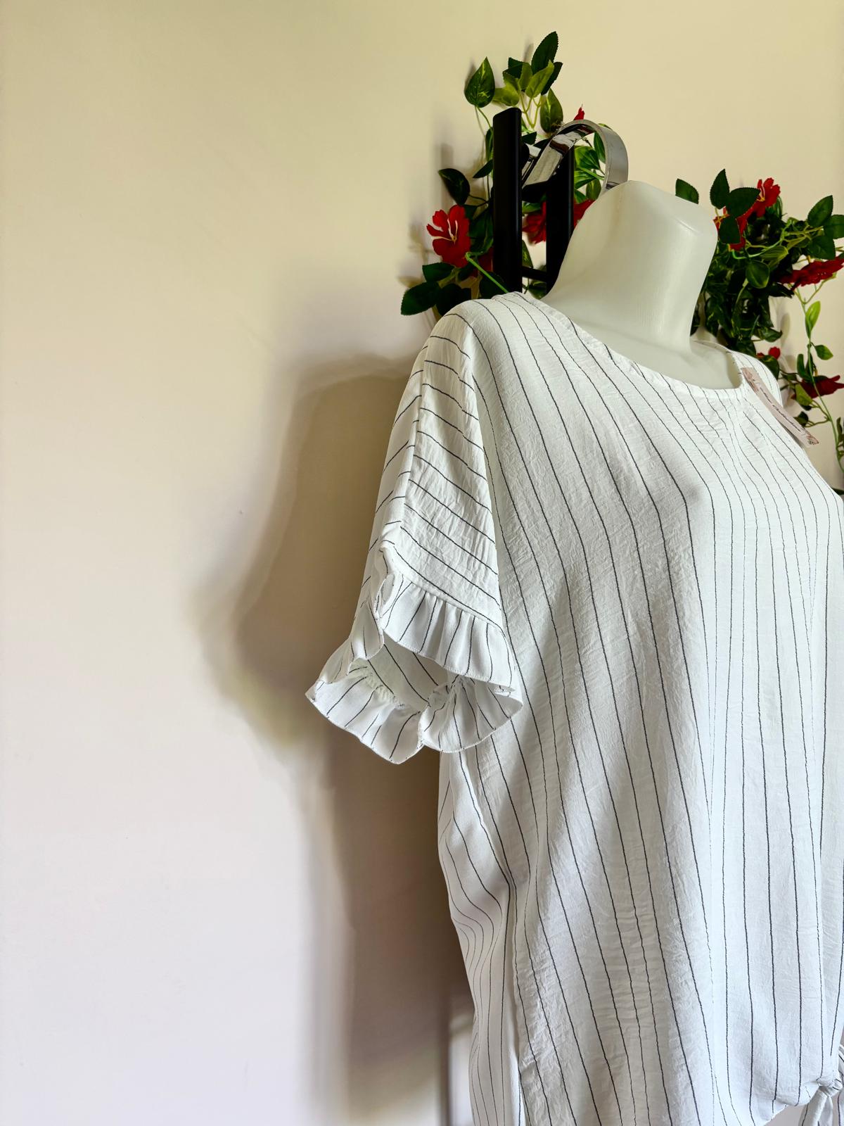 Maglia righe con volant