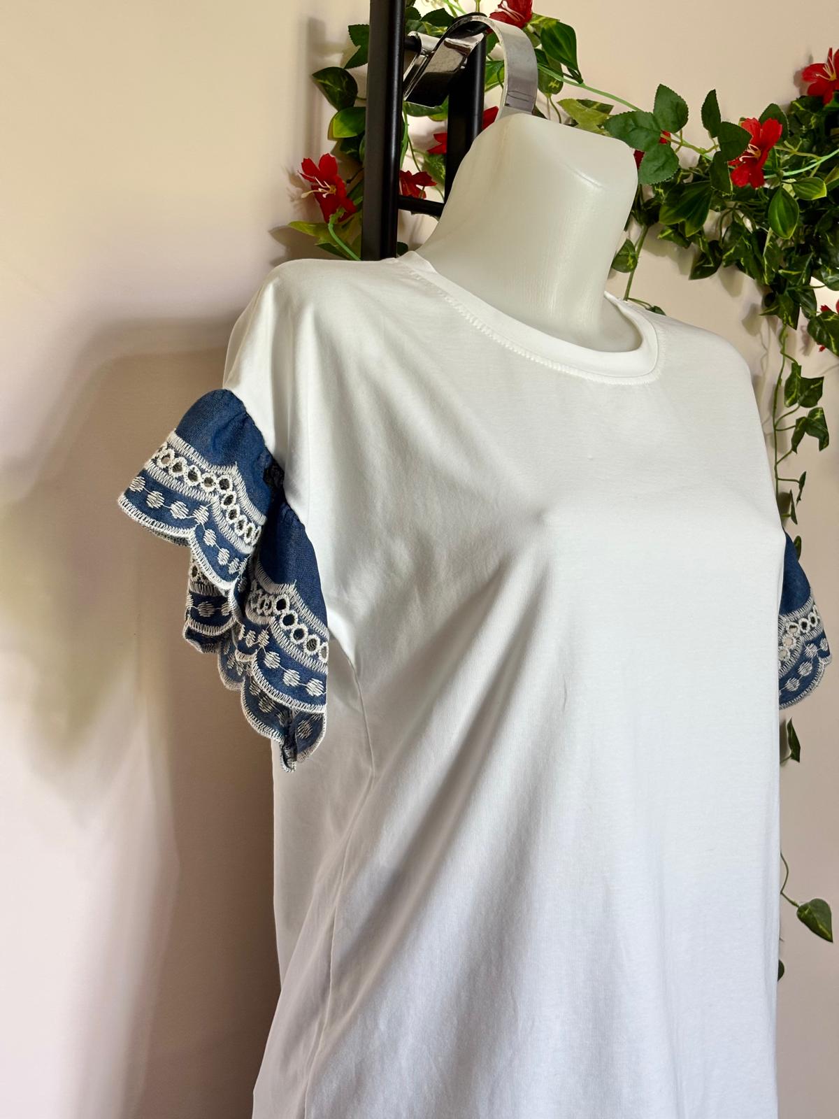 Maglia con volant sangallo