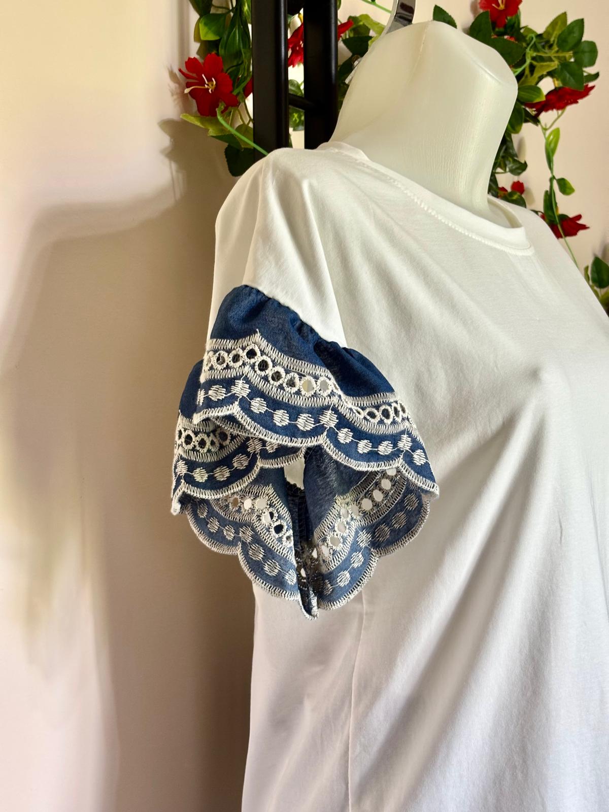 Maglia con volant sangallo