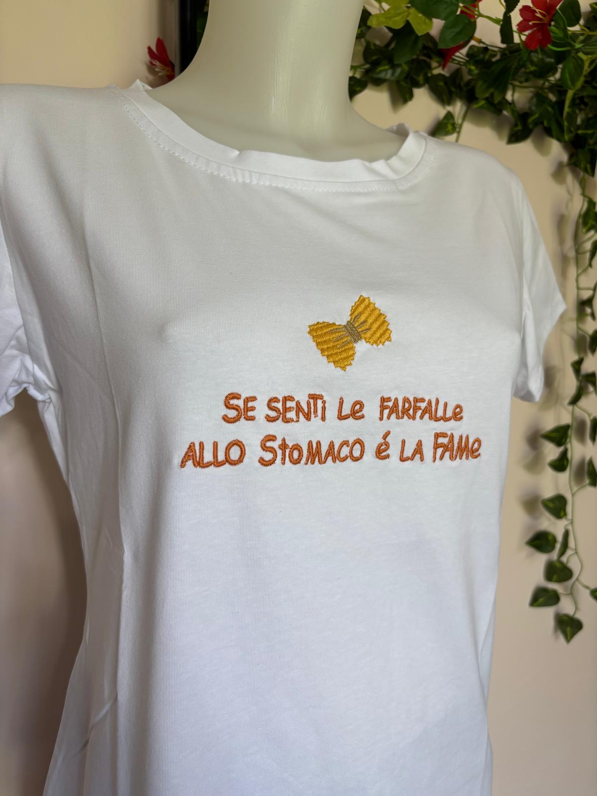 T-shirt scritte ricamate