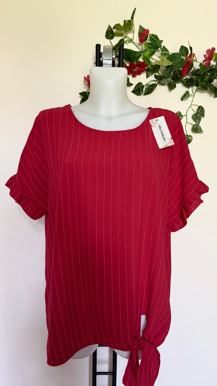 Maglia righe con volant