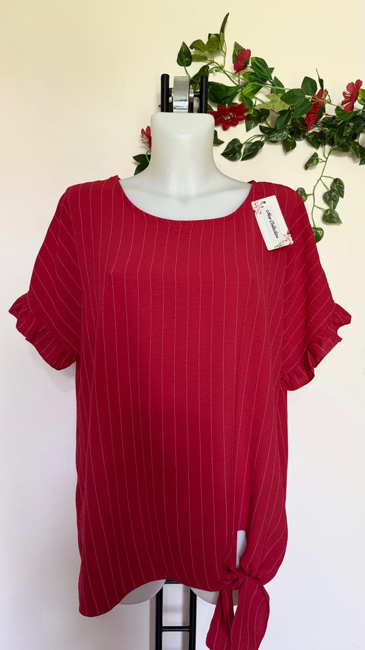 Maglia righe con volant