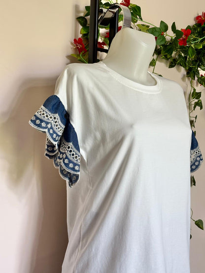 Maglia con volant sangallo