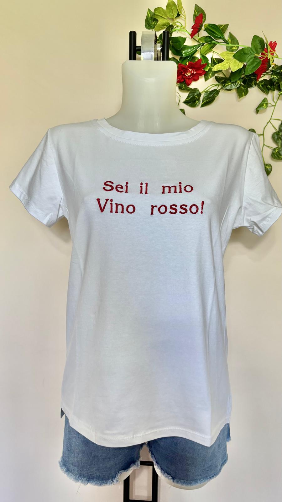 T-shirt scritte ricamate