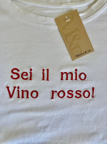 T-shirt scritte ricamate