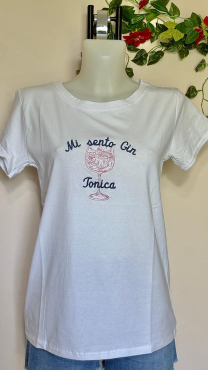 T-shirt scritte ricamate