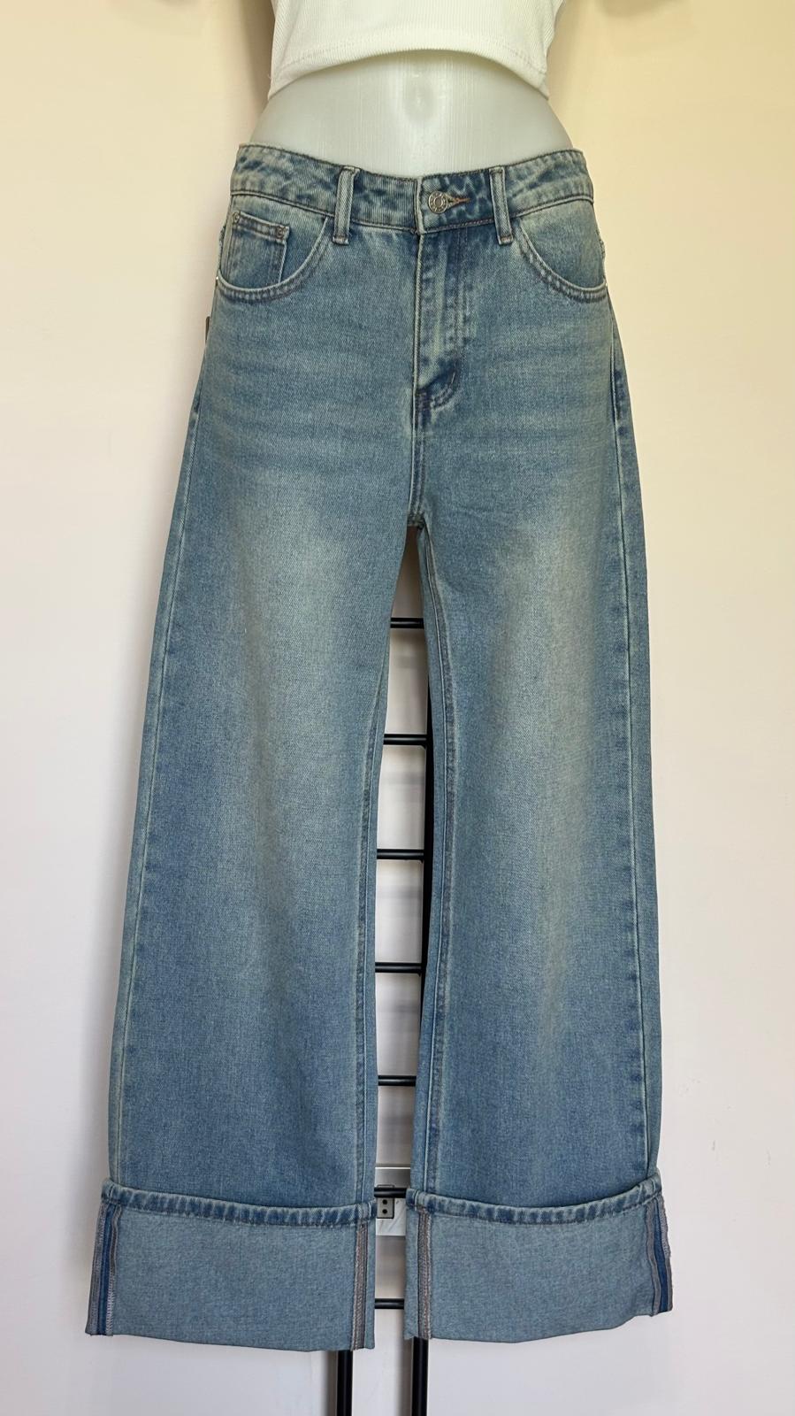 Jeans con risvolto