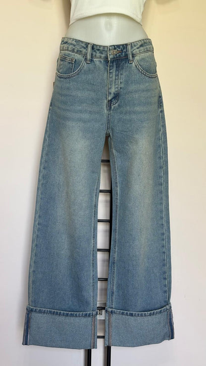 Jeans con risvolto