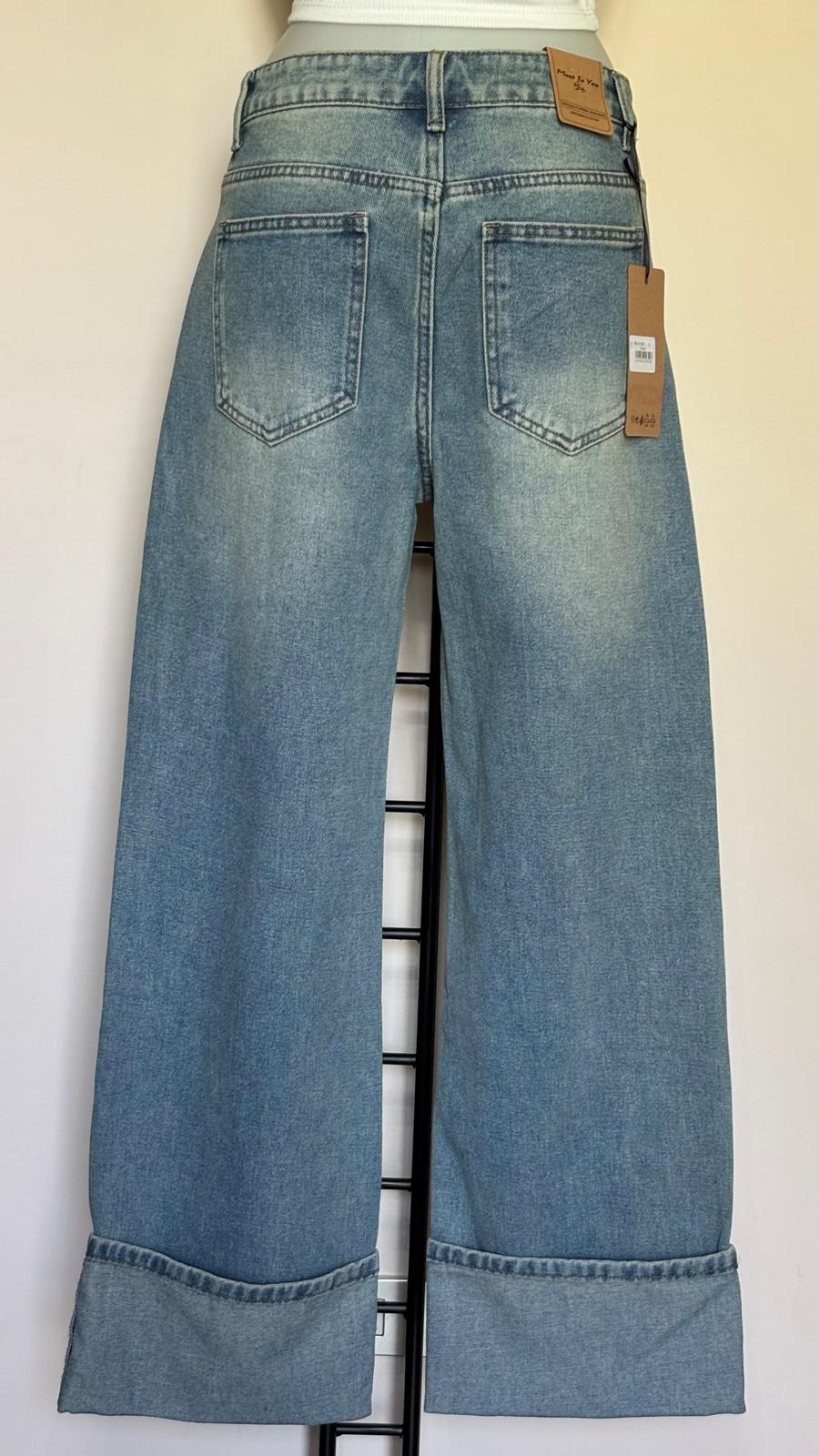 Jeans con risvolto