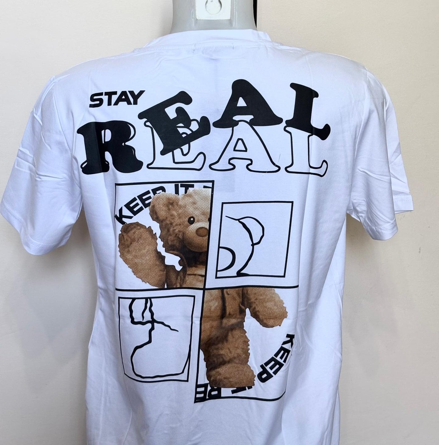 T-shirt scritta "REAL"