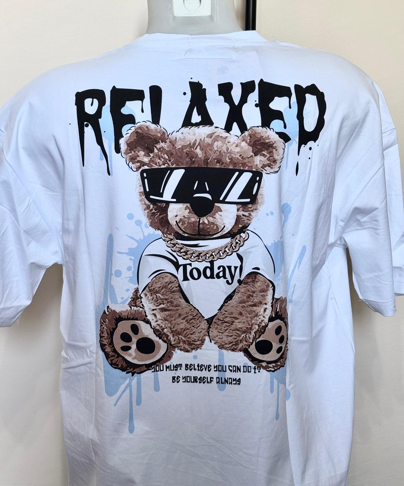 T-shirt scritta "RELAXED"